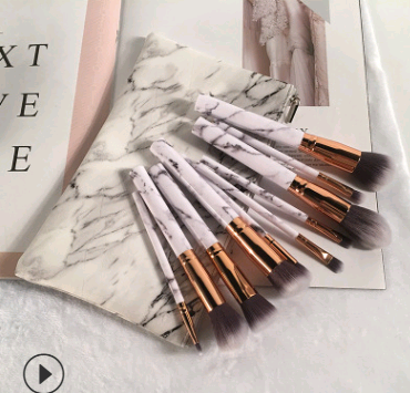 10 marble makeup brush sets, beauty tools, blush, eye shadow, face modification, 5 big 5 small explosions.