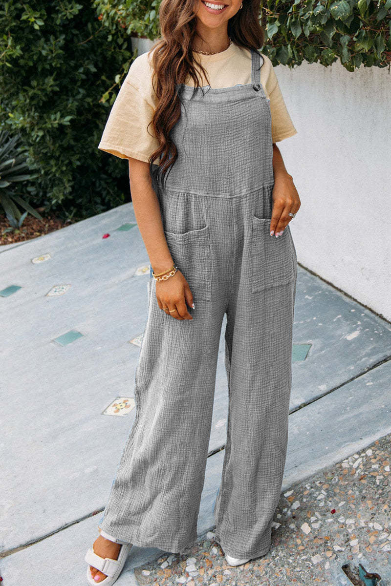 Square Neck Jumpsuit With Pockets