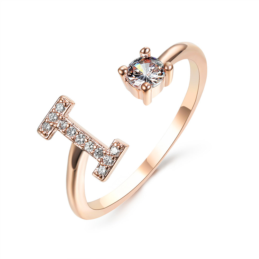 Adjustable 26 Initial Letter Ring Fashion Jewelry For Women