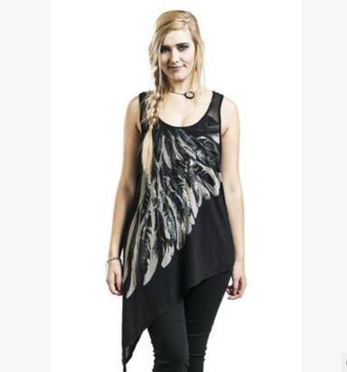 Tank Top Summer Feather Print Vest Shirts