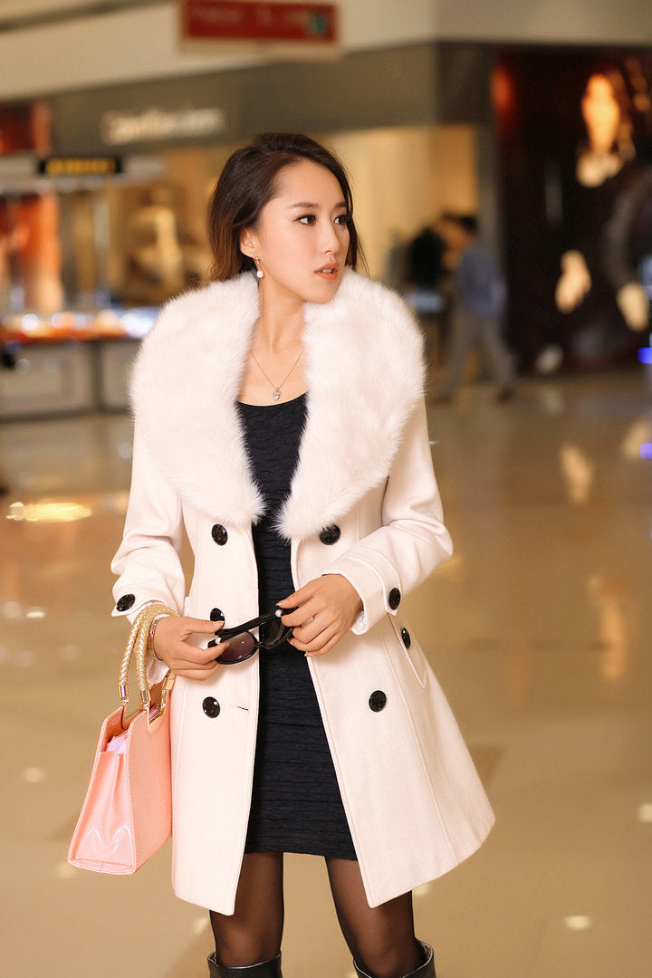 double-breasted woolen coat