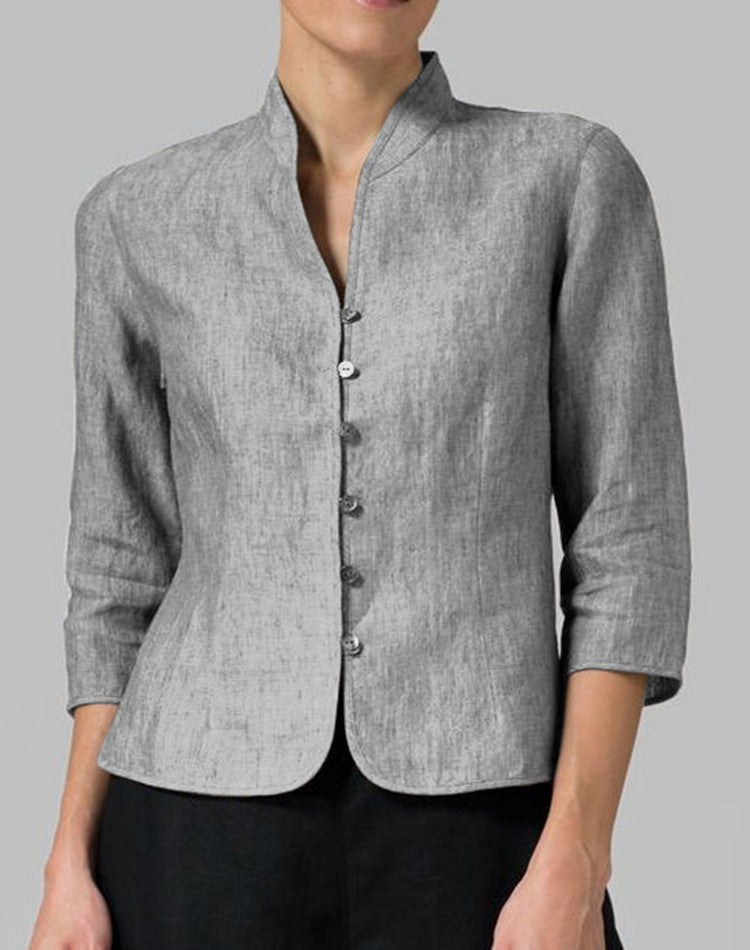 Cotton And Linen Short Women's Jackets