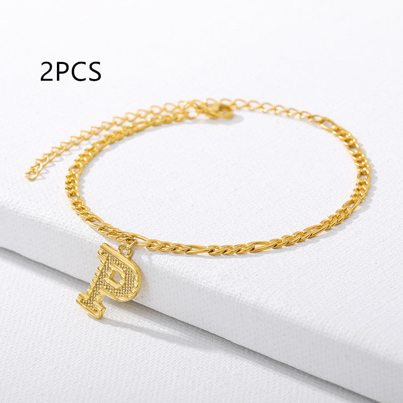 26 English alphabet anklets