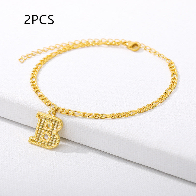 26 English alphabet anklets