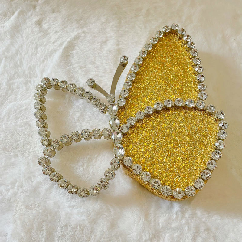 Butterfly Clutch With Diamonds  Dinner Bag