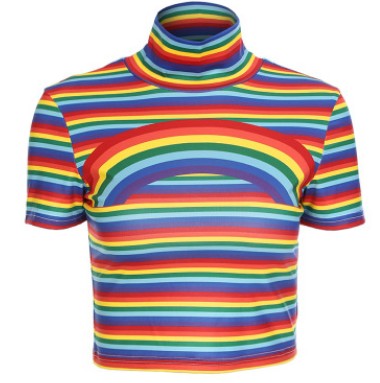 RAINBOW TURTLENECK TOP