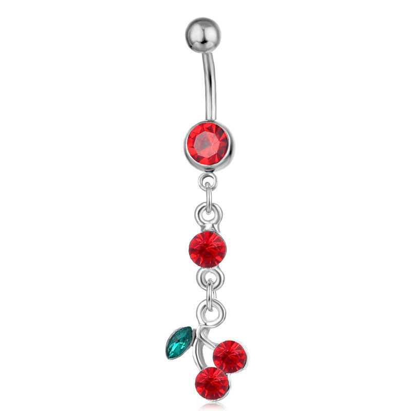 Piercing y Fruit Cherry Pendant Belly Ring