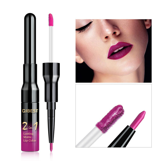 Matte Nonstick Liquid  Double Lip Gloss Pen