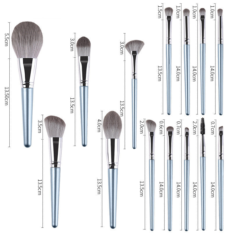 14 Piece Wooden Handle Makeup Brush Set