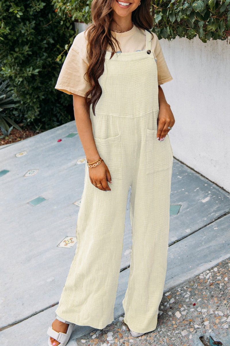 Square Neck Jumpsuit With Pockets