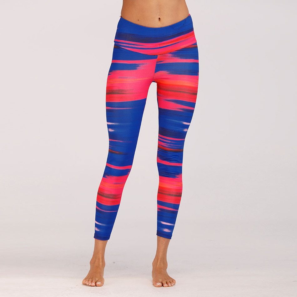 Blue&Red Digital Print yoga pants