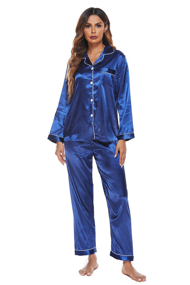 Long Sleeve Sleepwear Soft Button Pjs Set Nightwear