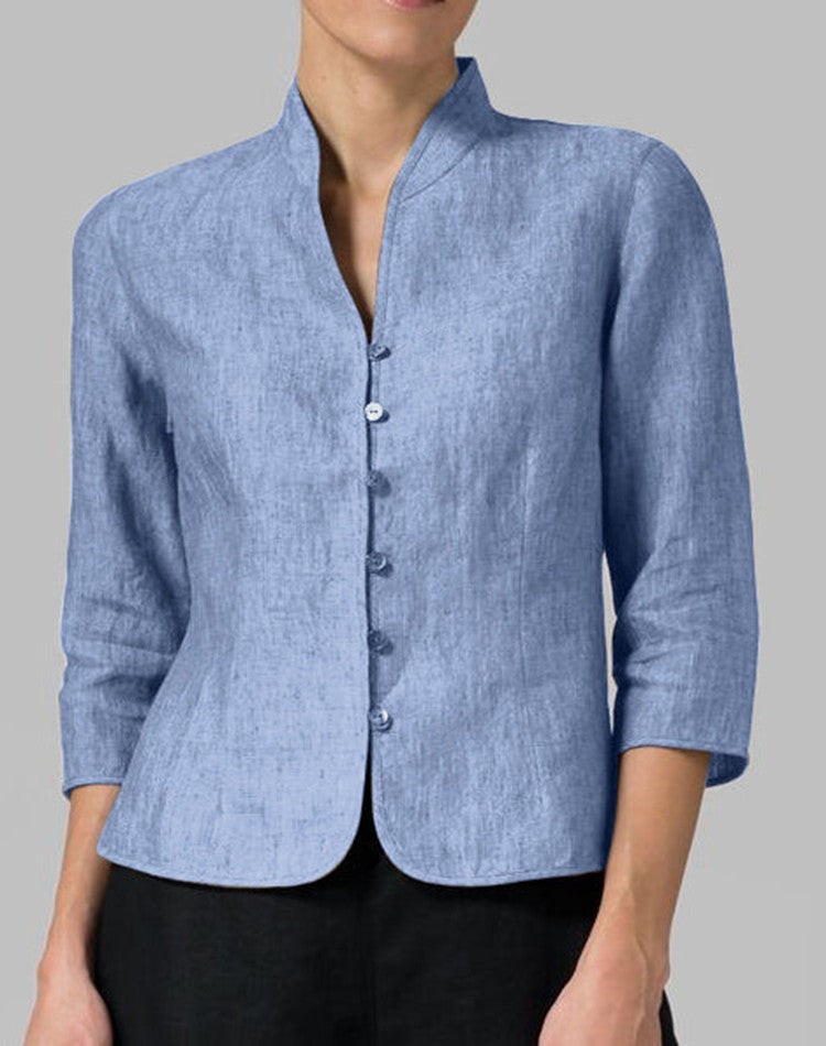 Cotton And Linen Short Women's Jackets