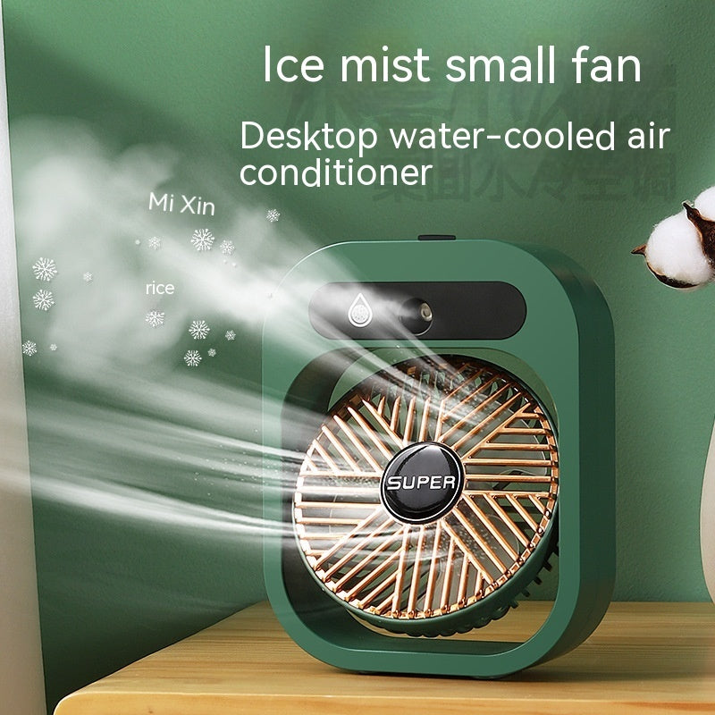 Ice Mist Little Desktop Blowing Three-in-one Electric Fan USB Charging Air Conditioner Fan