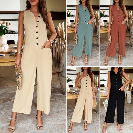 Elegant And Pure Color Jumpsuit