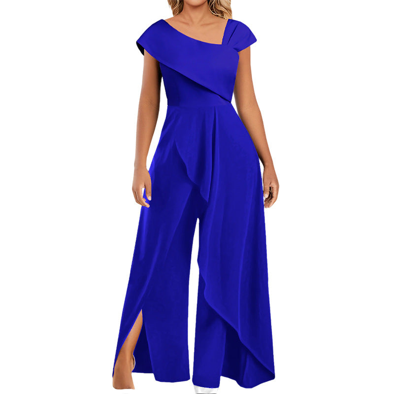 Diagonal Collar Jumpsuit