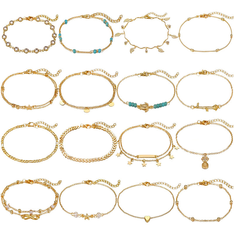 A Variety Of Combination Anklets