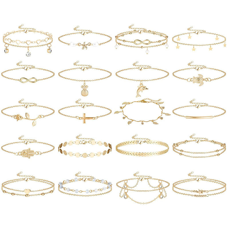 A Variety Of Combination Anklets