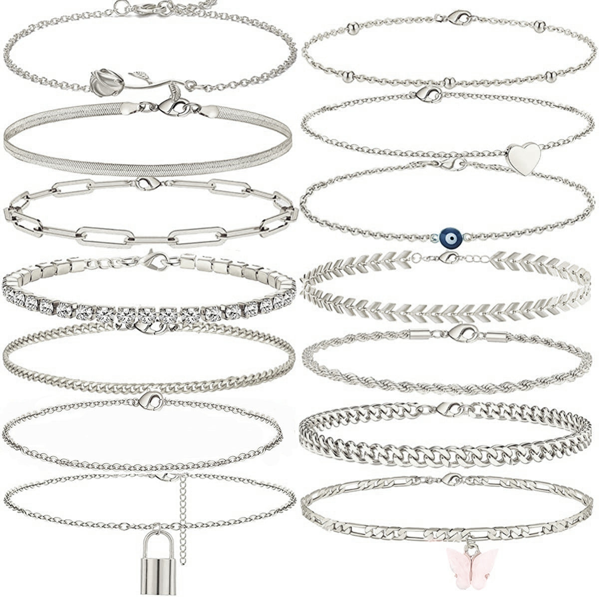 A Variety Of Combination Anklets