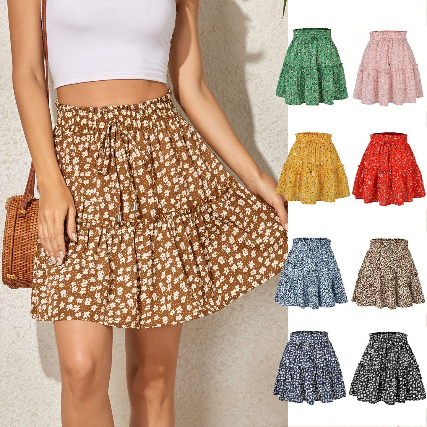 High Waist  Printed Small Floral