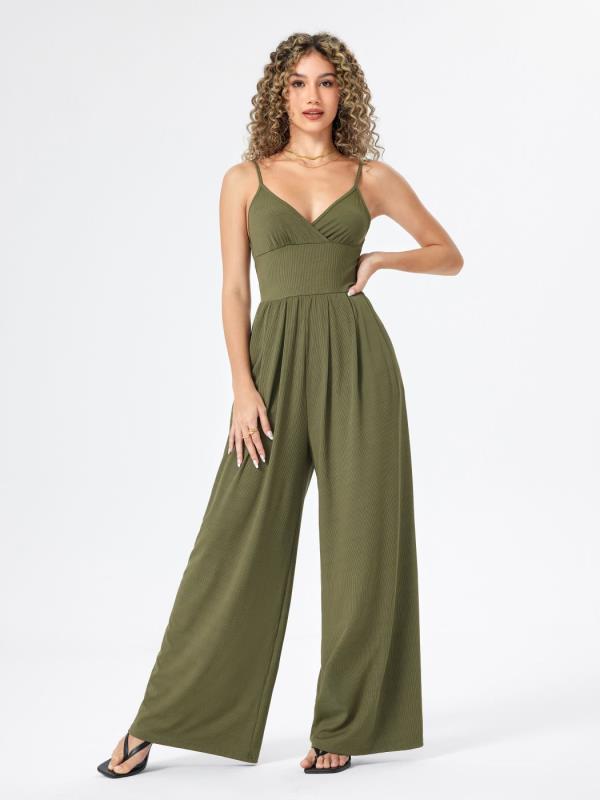 Commuter Pocket V-neck Dress  Jumpsuit