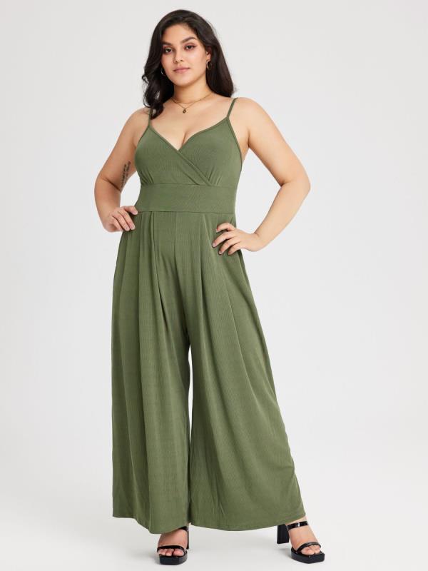 Commuter Pocket V-neck Dress  Jumpsuit