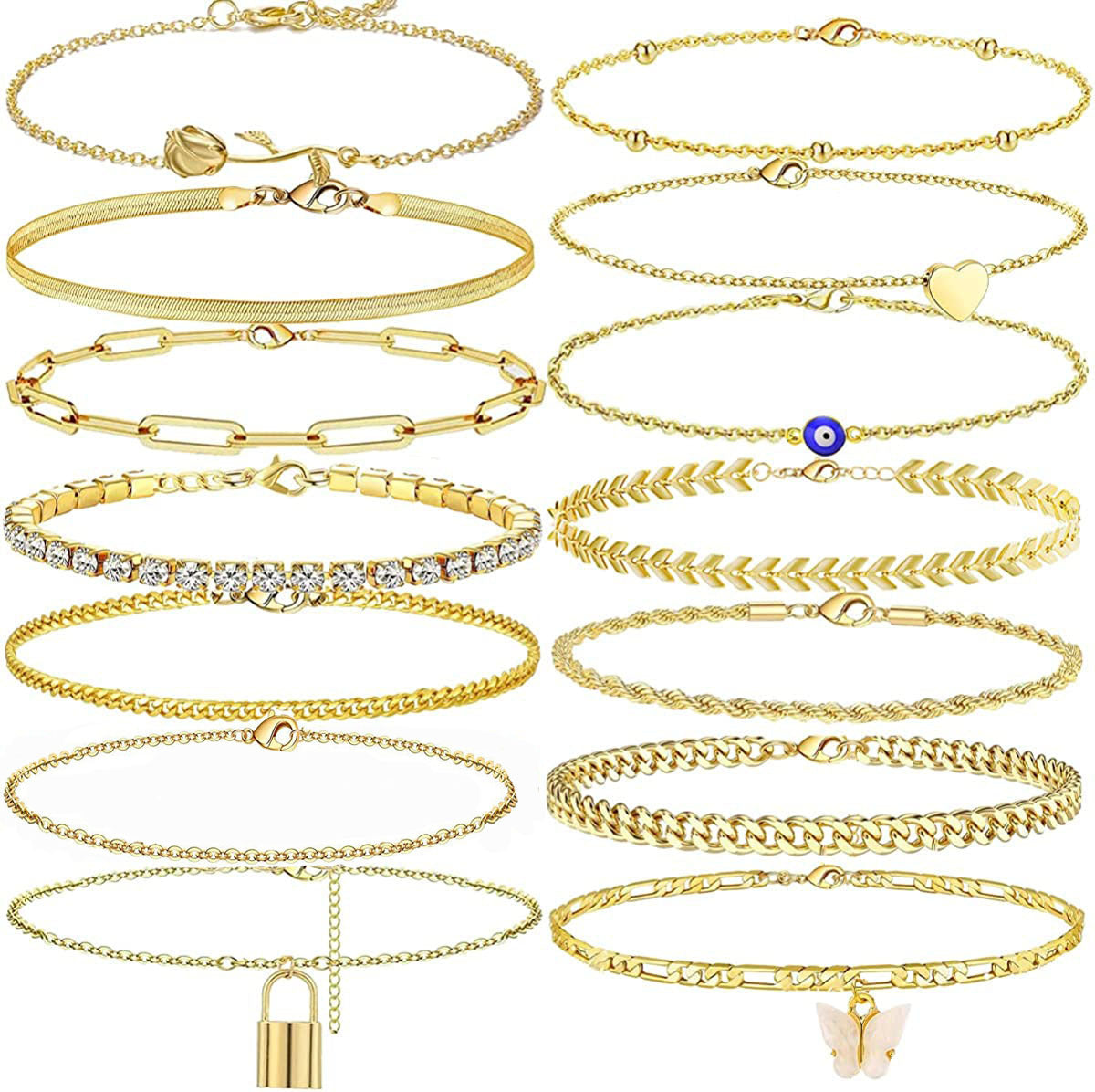 A Variety Of Combination Anklets