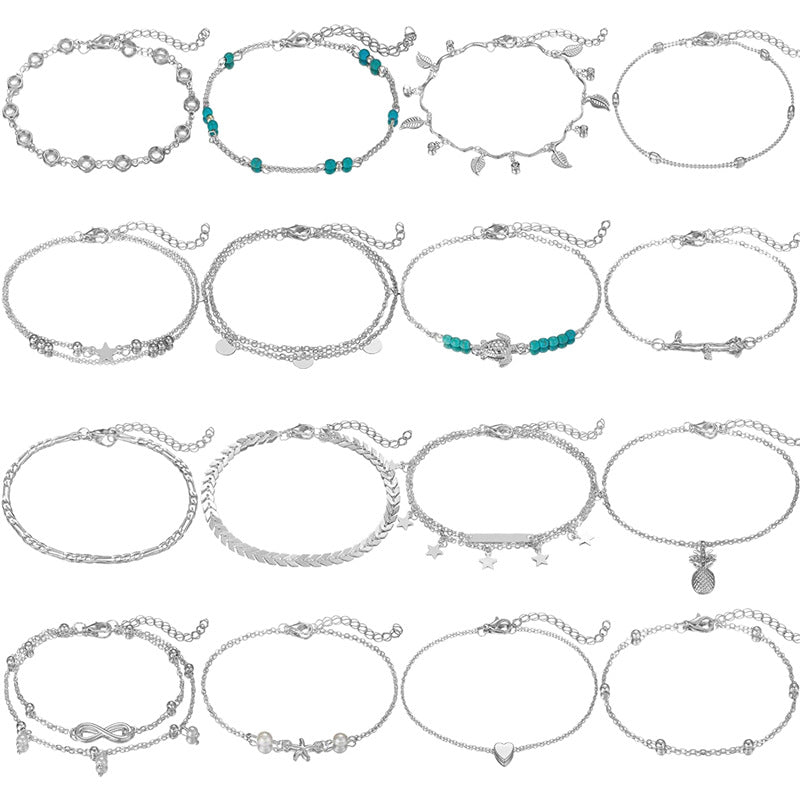 A Variety Of Combination Anklets