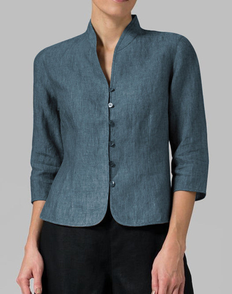 Cotton And Linen Short Women's Jackets