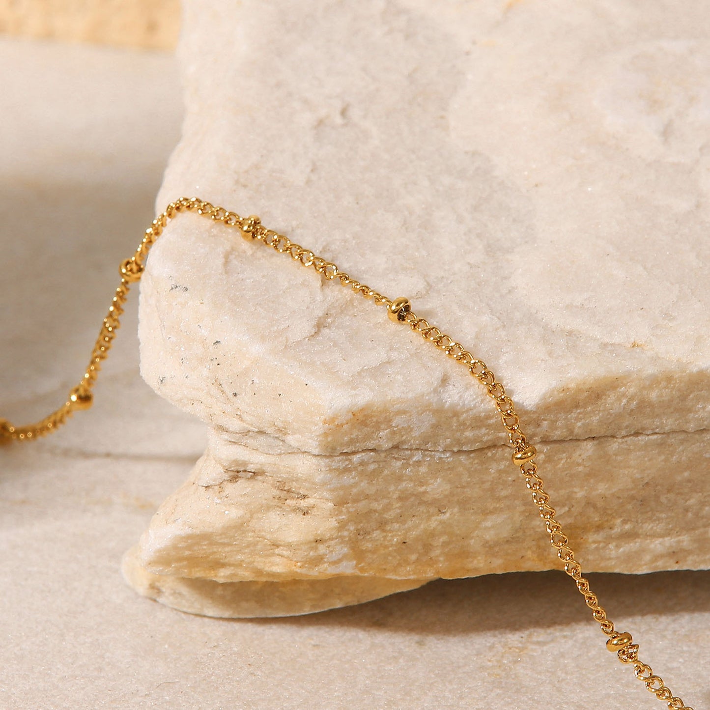 18K Gold Fine Bead Chain Stainless  Anklets