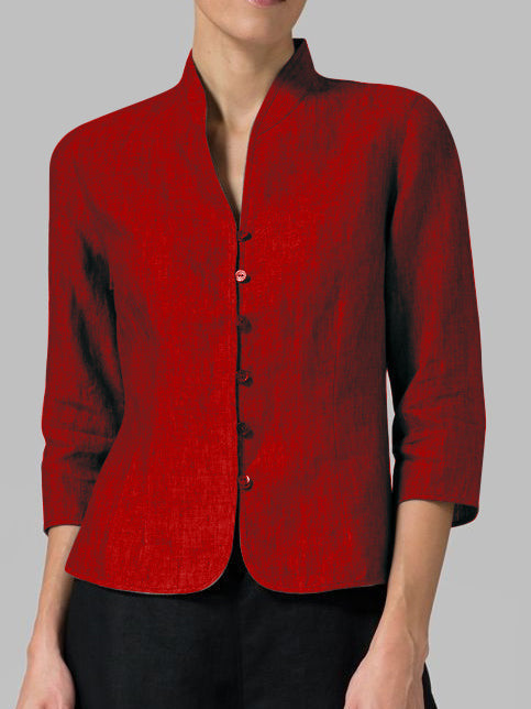 Cotton And Linen Short Women's Jackets