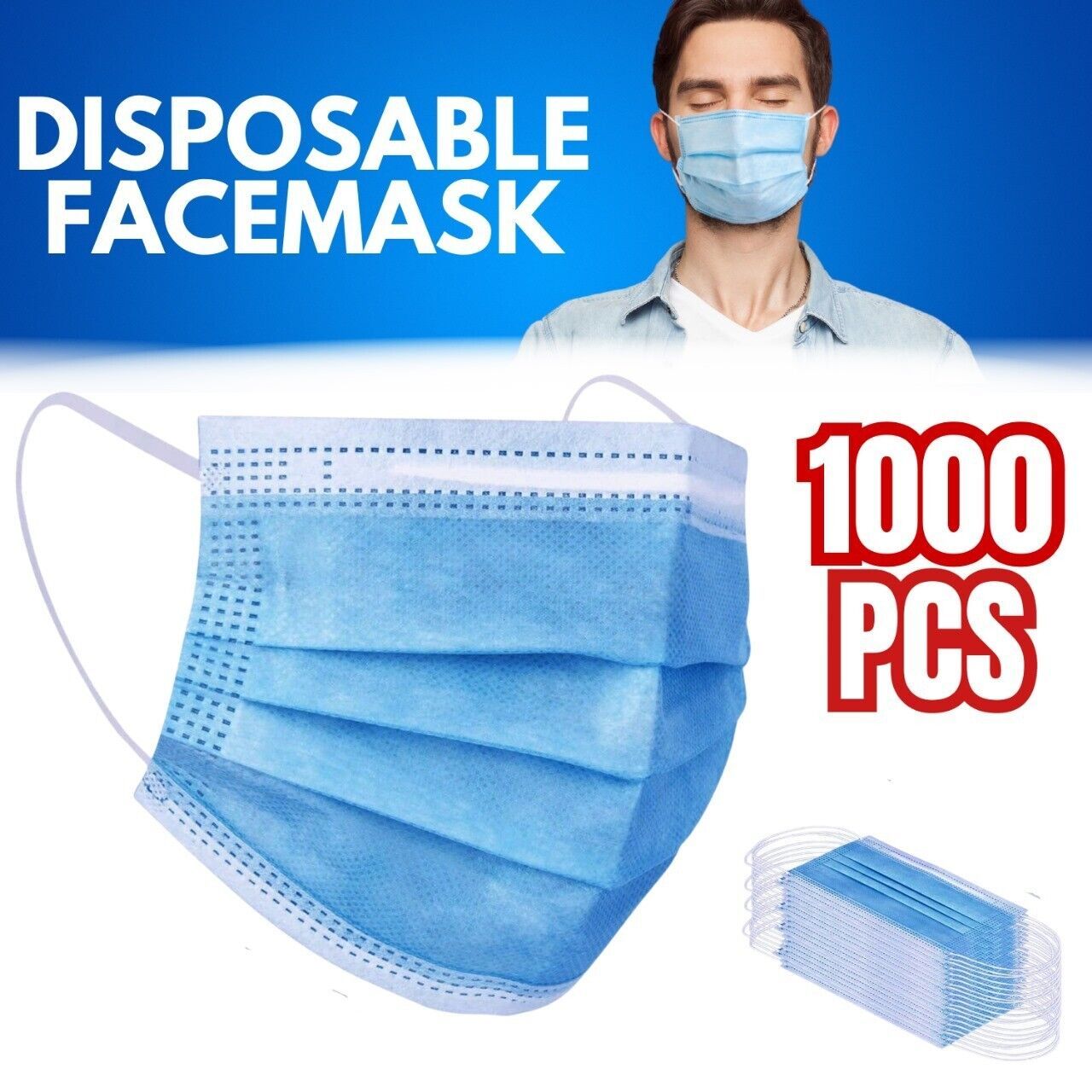 1000 Pcs Disposable Face Mask Non Medical