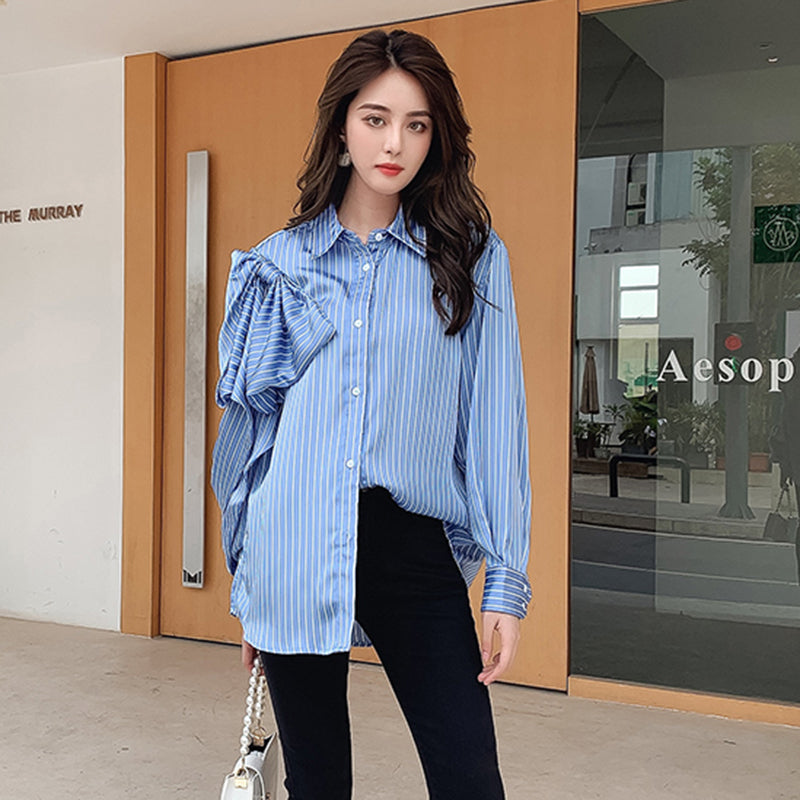 Casual Blue Striped Shirts