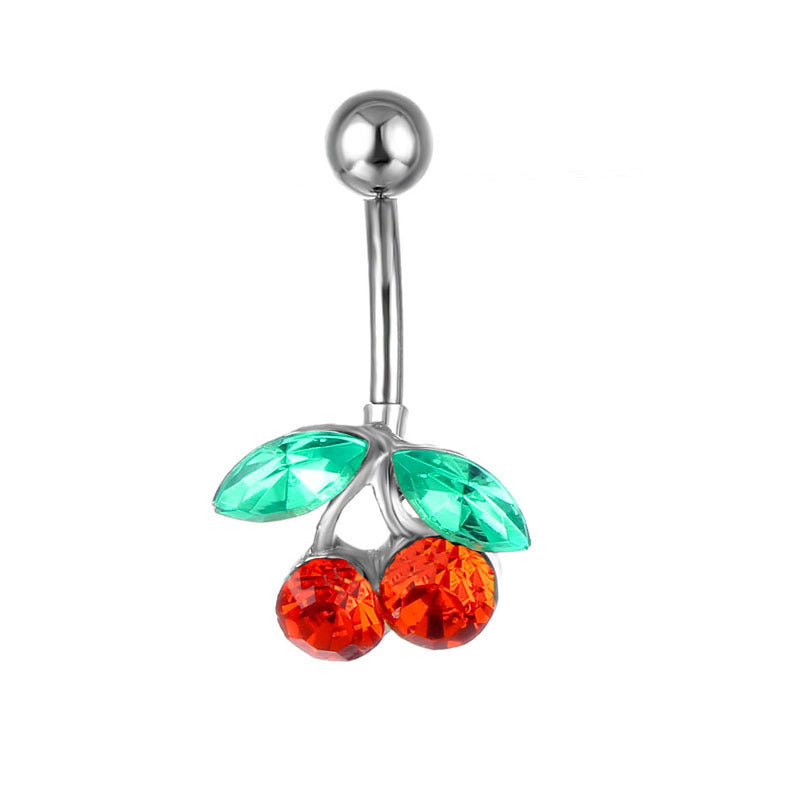 Piercing y Fruit Cherry Pendant Belly Ring