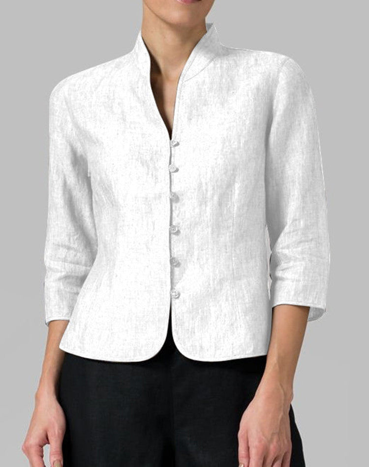 Cotton And Linen Short Women's Jackets