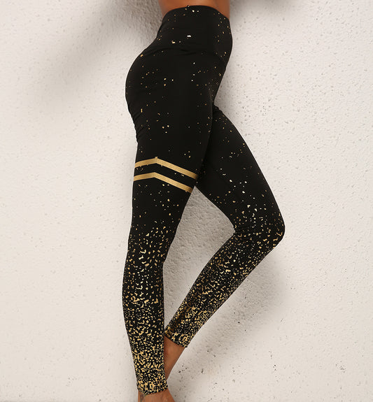 Gold Dot Striped  Legging