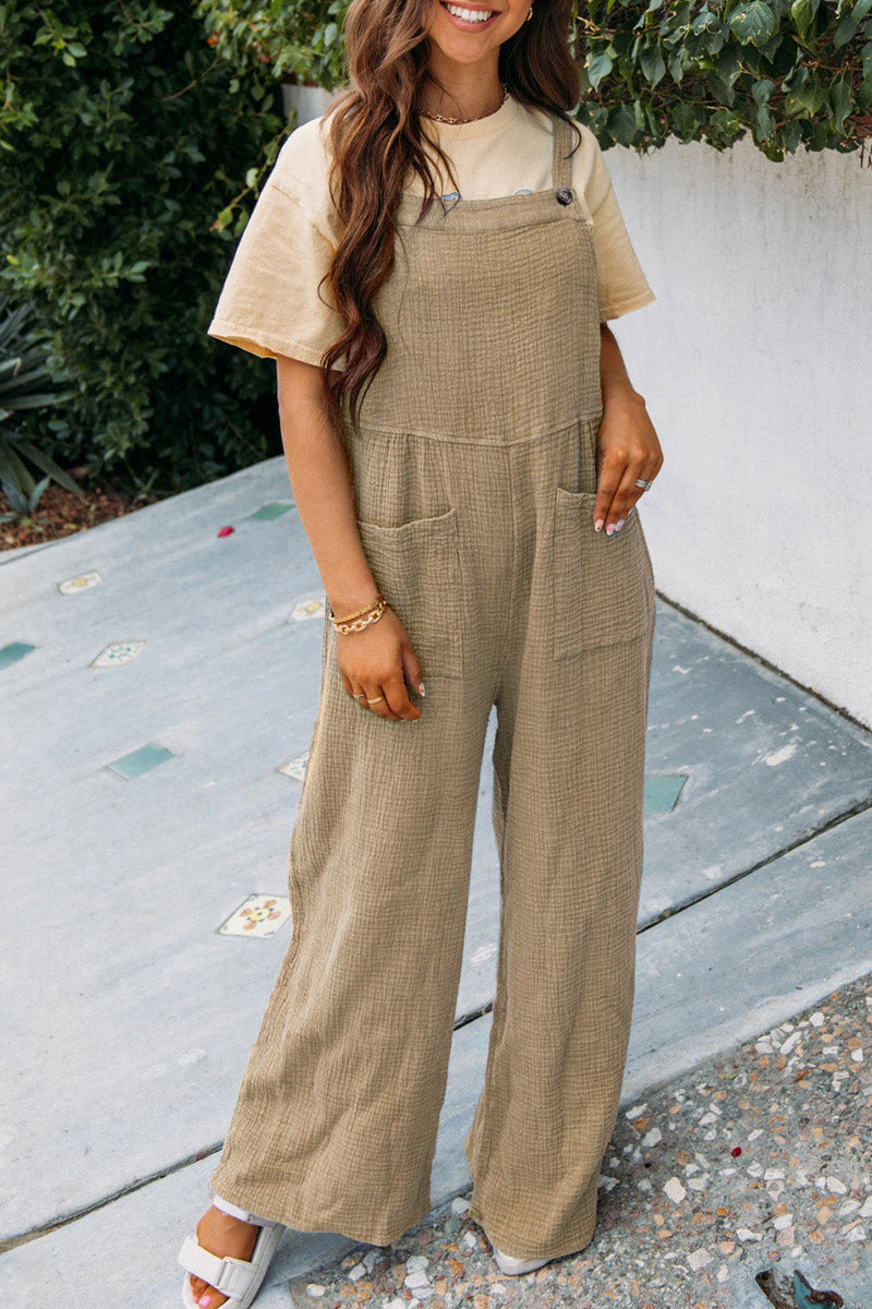 Square Neck Jumpsuit With Pockets