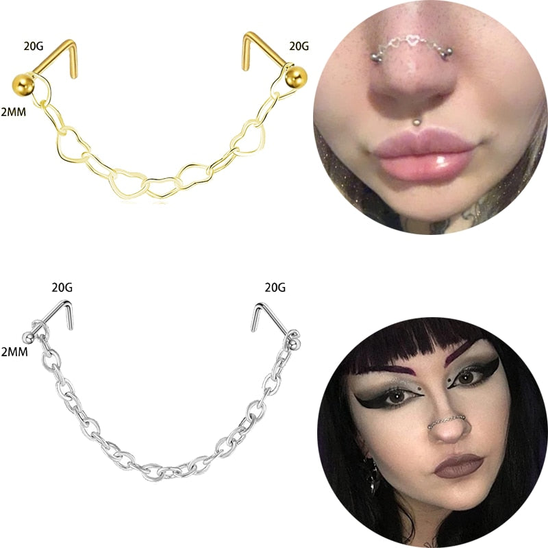 Stainless Steel  Nose chain Piercing