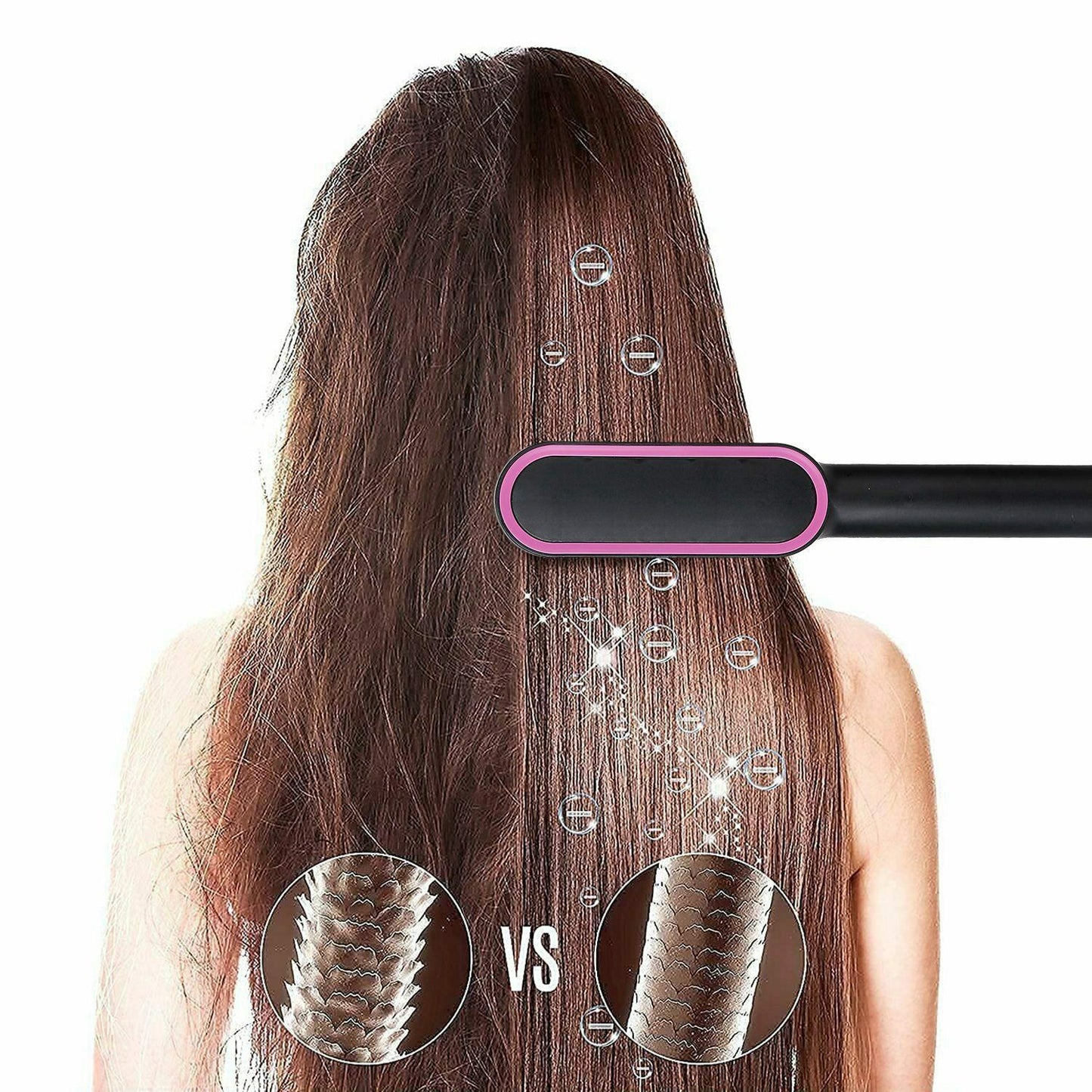 2-in-1 Electric Hair Straightener Brush