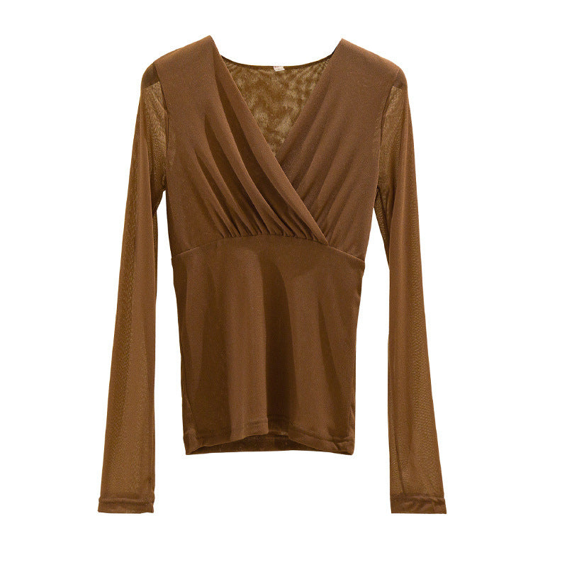 Mesh Bottomingt Long-sleeved  Shirt