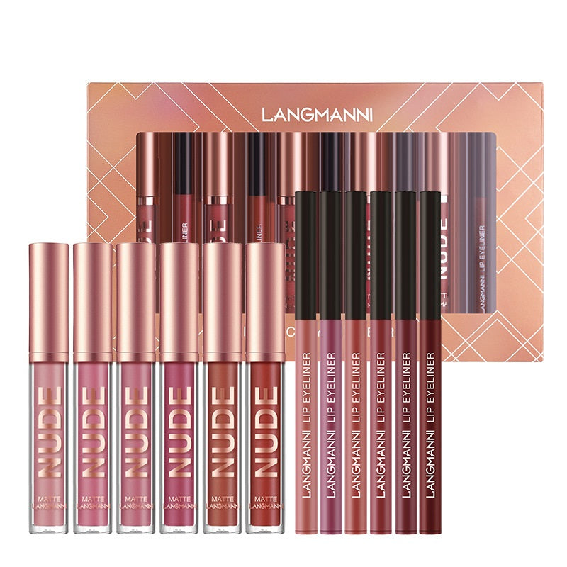 Matte Lip Liner Combination 12 Pieces Set