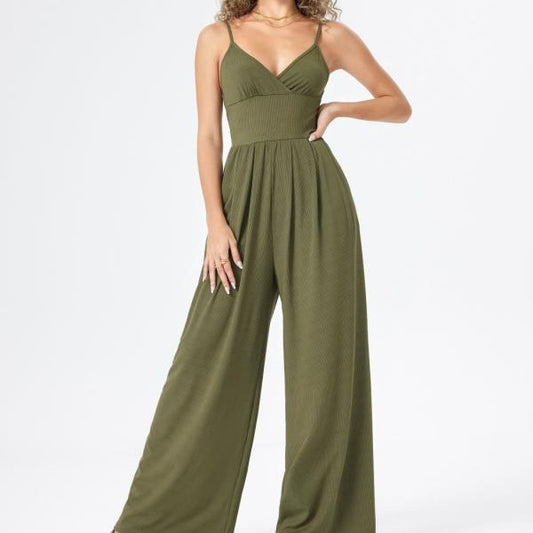 Commuter Pocket V-neck Dress  Jumpsuit