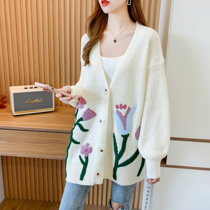 Fashionable Knitted Cardigan Top