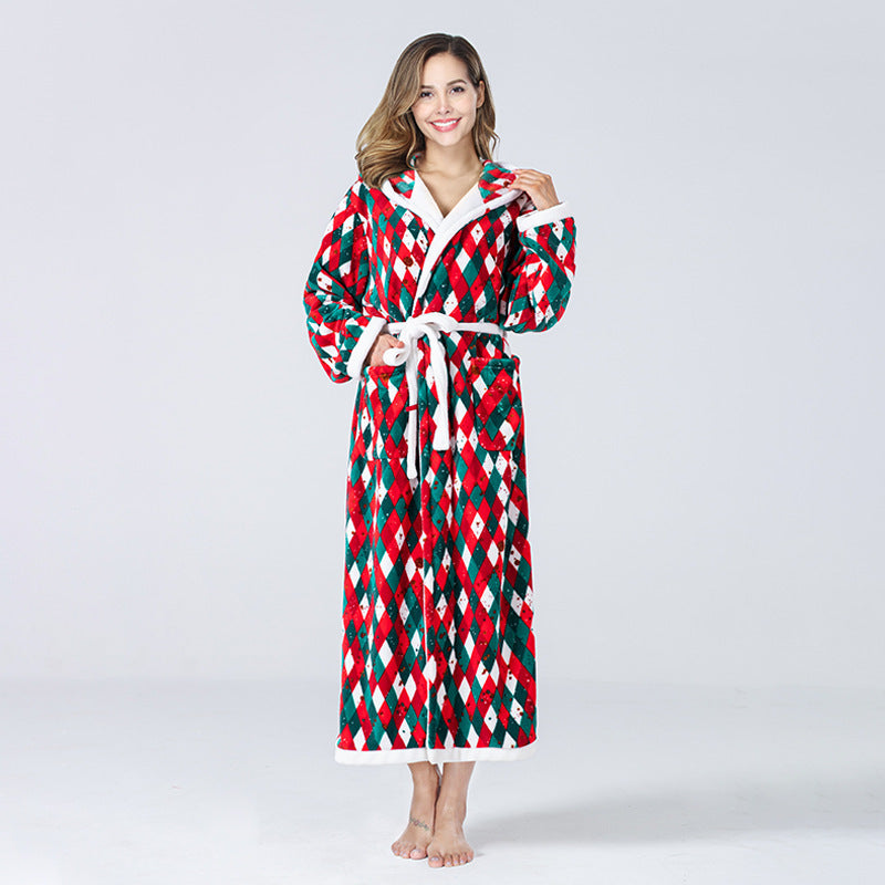 Sleepwear  Fleece Hooded Bathrobe