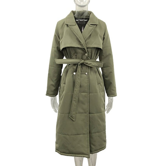 Long Down Collar Parkas Women Coat