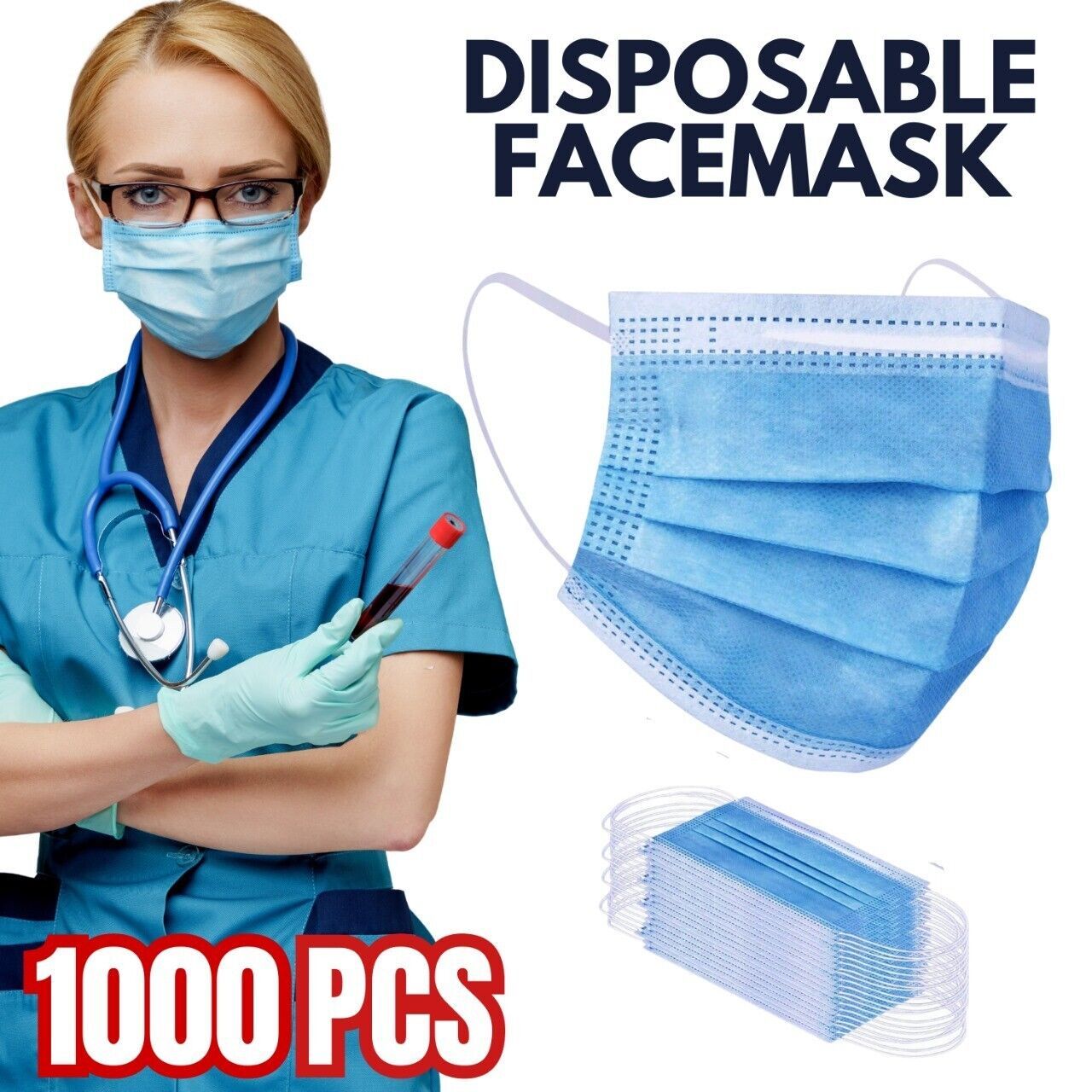 1000 Pcs Disposable Face Mask Non Medical