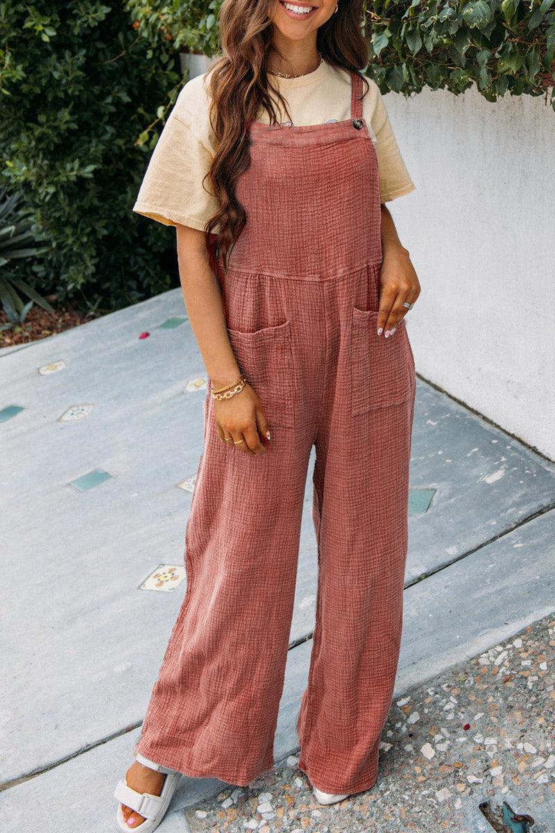 Square Neck Jumpsuit With Pockets