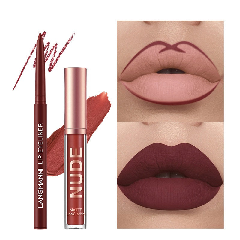 Matte Lip Liner Combination 12 Pieces Set