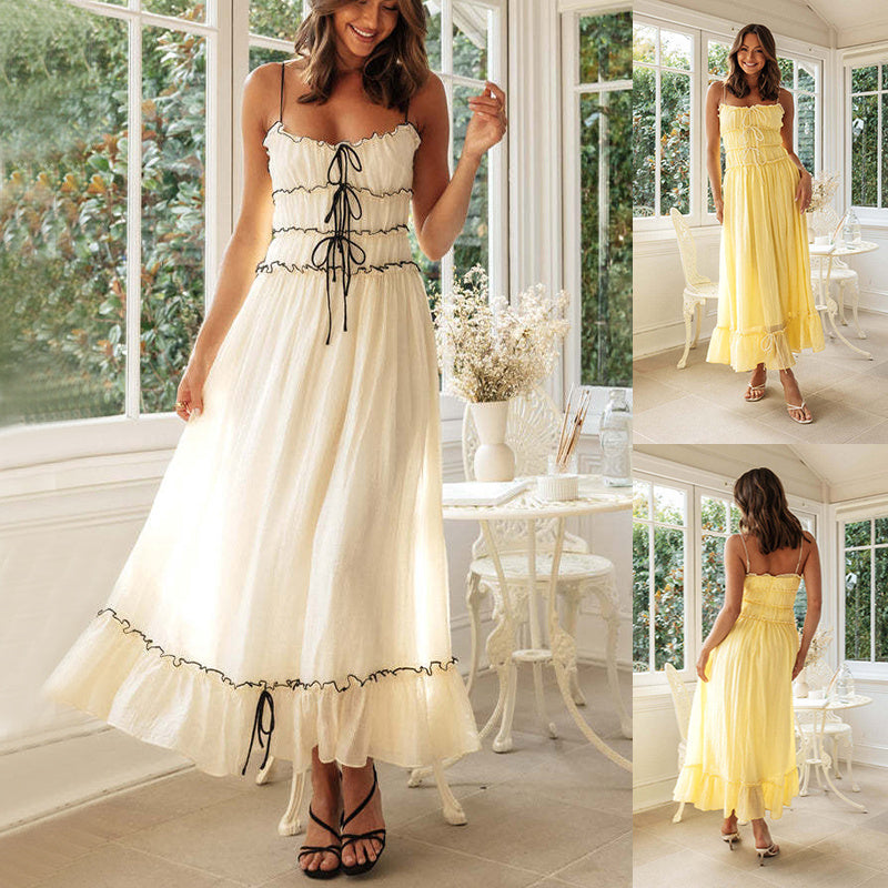 Summer Suspender Spaghetti Strap Long Dresses