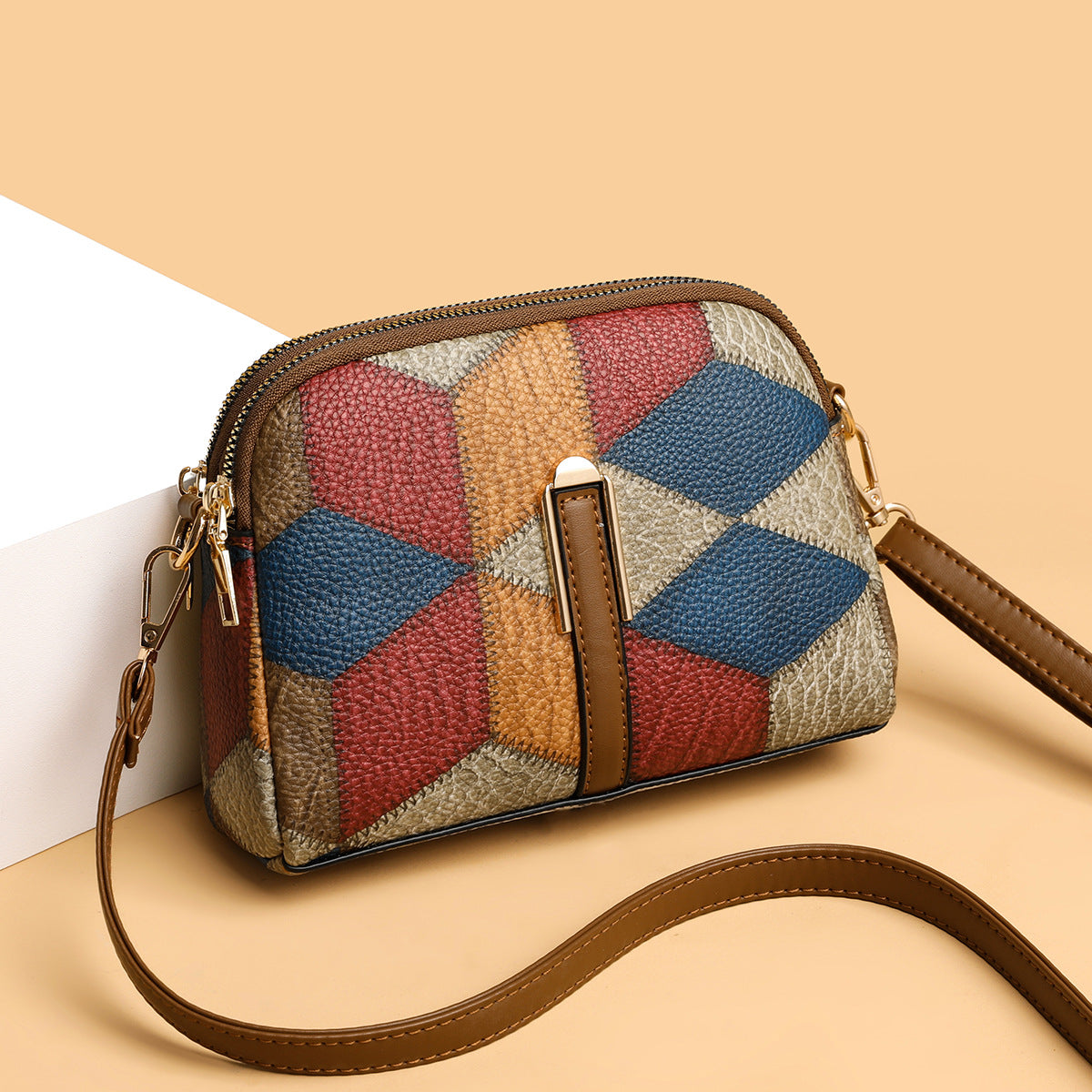 All-matching National S Double-zipper Cross-body Bags